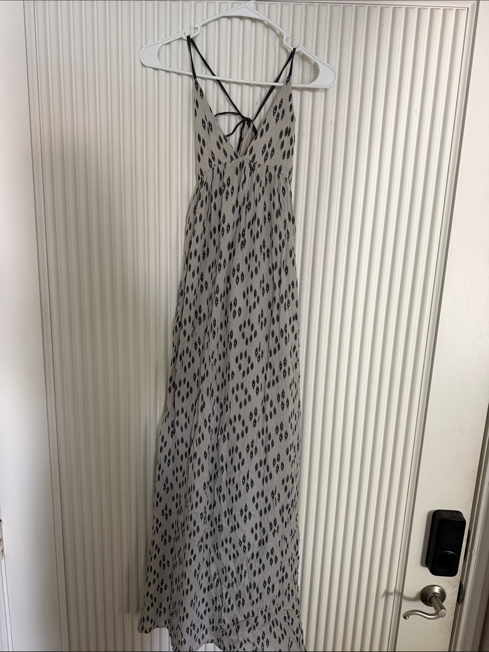O'Neill Light Gray Maxi Dress with Black Print